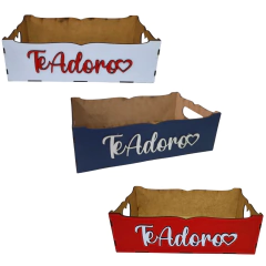 BANDEJA LASER TE ADORO 27X16,5X8CM (CORES)