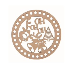 PLACA CROCHE MANDALA 15CM HO HO HO