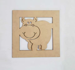 QUADRO 20X20CM HIPOPOTAMO