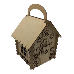 Decoração MDF Natal Casa de Doces 26,5x19,5x17cm