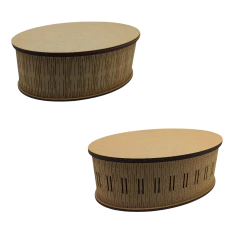 Caixa MDF Oval Sanfonada 29x19,5x10cm