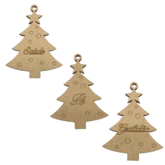 Enfeite MDF Pendente Árvore de Natal 7x5,5cm