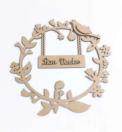 GUIRLANDA FLORAL BEM VINDOS 31CM