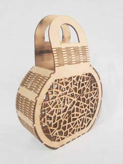 BOLSA REDONDA TRABALHADA 19X26X7CM