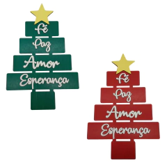 Placa MDF de Natal com dizeres 46x30cm