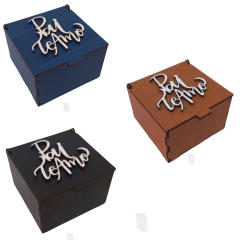 Caixa MDF dobradiça Pai te Amo 8x8x5cm