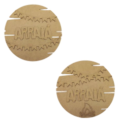 Placa Redonda MDF Festa Junina Arraiá 30cm Cru