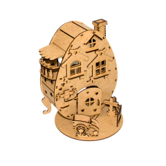 Casa do Coelho MDF Páscoa 21,5x16,5x15,5cm