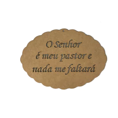 PLACA NUVEM O SENHOR É MEU PASTOR E NADA ME FALTARA 15X11CM