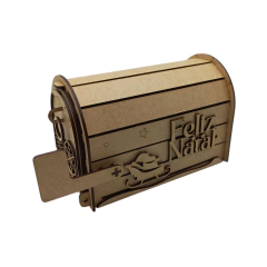 Decoração MDF Caixa de Correio Feliz Natal 12x17x10,5cm