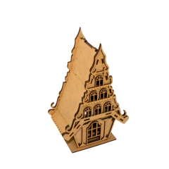 Casa de Natal MDF Estilo Europeu com Tampa 22x14x8,5cm Nº4