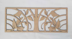 QUADRO GALHOS E PÁSSARO 80X32CM