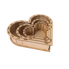 TRIO DE BANDEJAS LASER CORAÇÃO