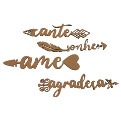 KIT PALAVRAS CANTE SONHE AME AGRADEÇA