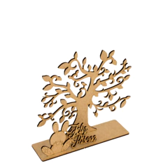 Árvore de MDF Coelho Feliz Páscoa com Base (desmontado)