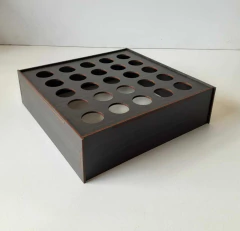 PORTA TUBETE QUADRADO LISO 25X25X7CM PRETA