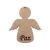 Enfeite MDF Pendente Anjo de Natal 6x5,5cm Cru - Rodolfo Laser MDF