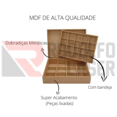 CAIXA CRUA DOBRADICA 26X19X7CM 32 DIV C/ BANDEJA