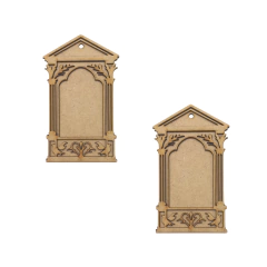 Kit 2 Placas MDF Escapulário Renascentista para Porta 15x9cm