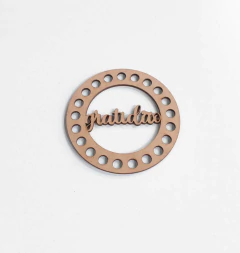 PLACA CROCHE GRATIDÃO 10CM