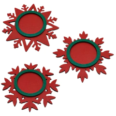 Base MDF para Vela Decorativa 9cm Vermelho