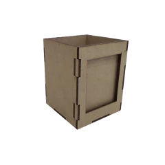 Porta Lapis e Canetas MDF para Foto Retangular 9x6,5cm Cru