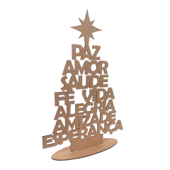 Árvore de Natal MDF com Dizeres