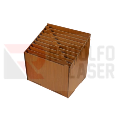 ORGANIZADOR DE FICHAS E DOCUMENTOS C/ 10 DIV 23X19X23,5CM TABACO