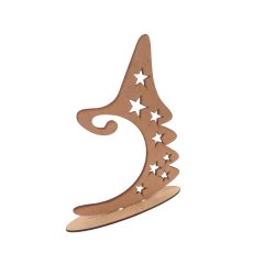 Árvore de Natal MDF com Estrelas Vazadas 20x15cm