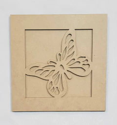 QUADRO 20X20CM BORBOLETAS COM FUNDO