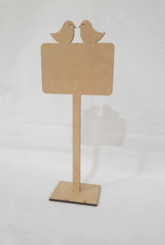 PLACA PEDESTAL 2 PÁSSAROS COM BASE