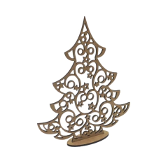 Árvore de Natal MDF Trabalhada com Base