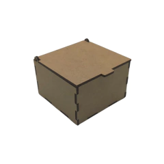 Caixa MDF dobradiça lisa 8x8x5cm Cru