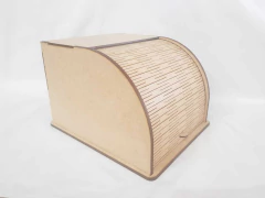 CAIXA LASER SANFONADA TAMPA CORREDICA PORTA PÃO 27,5X23X18CM