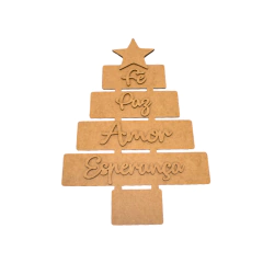 Placa MDF de Natal com Dizeres 46x30cm Cru