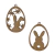 Chaveiro MDF Cru Ovo de Páscoa com Coelho 6x4cm