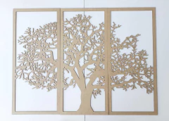 TRIO DE QUADROS ARVORE 87X64CM