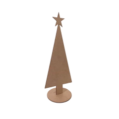 Árvore de Natal MDF Lisa com Base 30x11,5cm