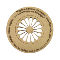 Mandala MDF Roda Cigana com Oração