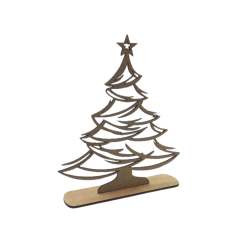 Árvore de Natal MDF Riscada com Base 16x14cm