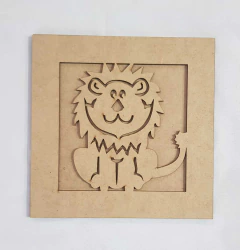 QUADRO 20X20CM LEÃO COM FUNDO