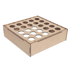 PORTA TUBETE QUADRADO LISO 25X25X7CM