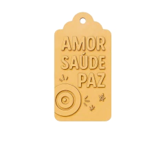 Pingente Tag MDF cru 13x7cm Olho Grego - Amor Saúde Paz