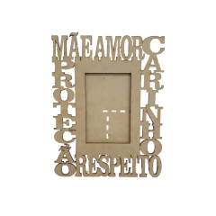 Porta Retrato MDF Mãe com Dizeres Vazados 29x22cm