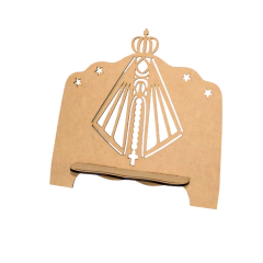 Porta Bíblia MDF com Nossa Senhora Vazada e Base 33x34x6,5cm