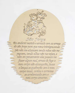 PLACA ORACÃO SÃO JORGE 60X43CM