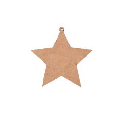 Enfeite MDF Pendente Estrela de Natal Lisa 6cm