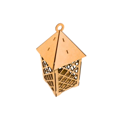 Luminária MDF Decorativa Lamparina Trabalhada 26x10,5x10,5cm