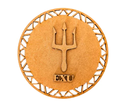 Medalhão Exu MDF cru 13cm umbanda e candomblé