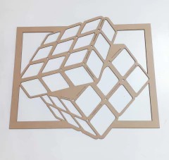 QUADRO 3D CUBO 60X55CM